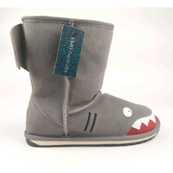 Emu Australia K10589 Shark Putty Suede Sheepskin Shearling Boots, Big Kid US 4 - Picture 7 of 12